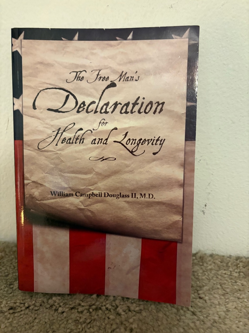 Declaration for Health and Longevity Coffee Table Book - Red, White, Blue Cover